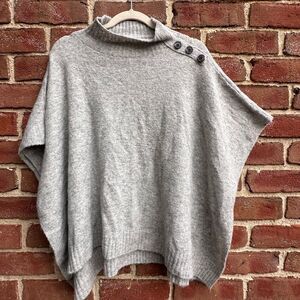Ann Taylor LOFT outlet Poncho sweater mock neck gray XS/S  NEW